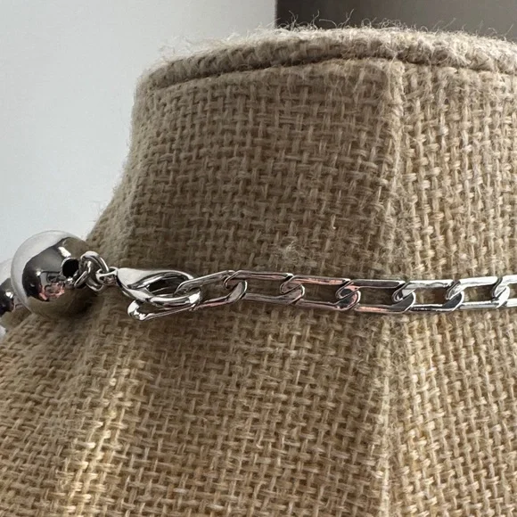 Silver and Gold Heart Charm Necklace - Picture 5 of 6